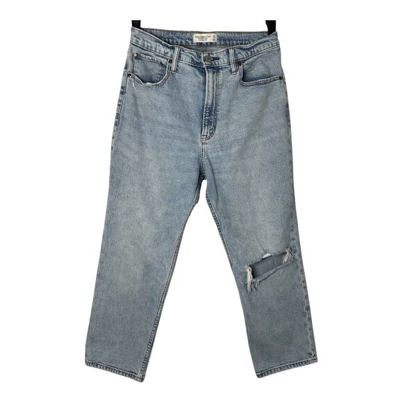 Abercrombie & Fitch Womens The Ankle Straight Ultra Hi Rise Jeans Blue Sz 30/10s - Picture 1 of 16